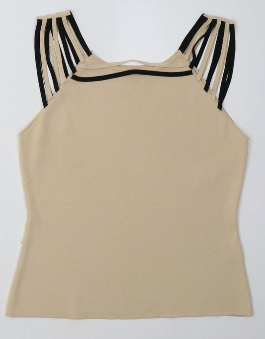 Womens UK Size M Roman Beige Basic Tank