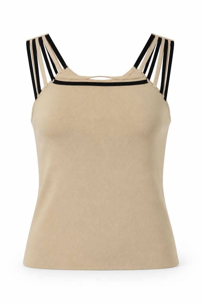 Womens UK Size M Roman Beige Basic Tank
