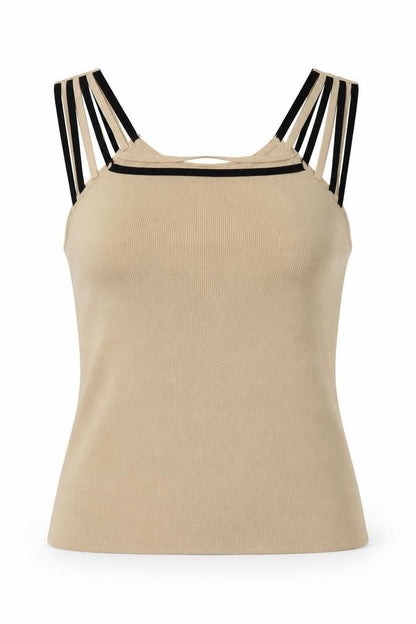 Womens UK Size M Roman Beige Basic Tank