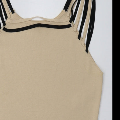 Womens UK Size M Roman Beige Basic Tank