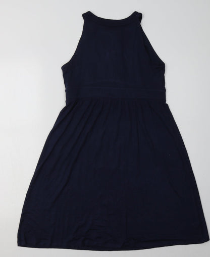 LOFT Womens Blue  Rayon A-Line  Size S  Crew Neck Pullover