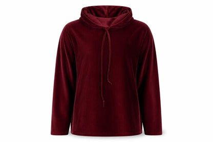 Front view of Luca Vanucci women’s purple polyester pullover sweatshirt, size M, pullover