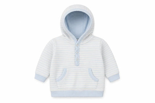Marks and Spencer Boys Blue Striped Cotton Pullover Jumper Size 3-6 Months  Button