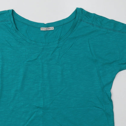 Womens UK Size M Encuentro Green Basic T-Shirt