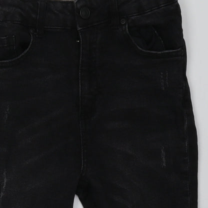 River Island Boys Black  Cotton Bermuda Shorts Size 9-10 Years  Regular Buckle