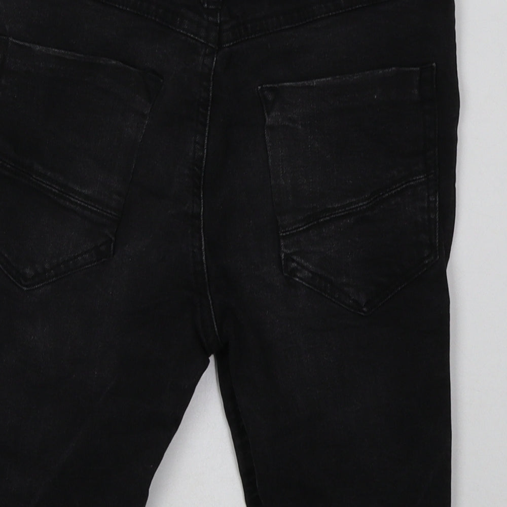 River Island Boys Black  Cotton Bermuda Shorts Size 9-10 Years  Regular Buckle