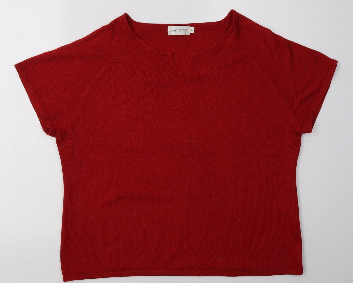 Bonmarché Womens Red  Acrylic Pullover Sweatshirt Size L  Pullover