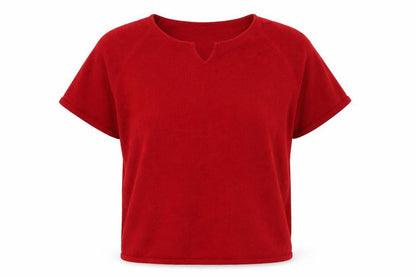 Front view of Bonmarché women’s red acrylic pullover sweatshirt, size L, pullover