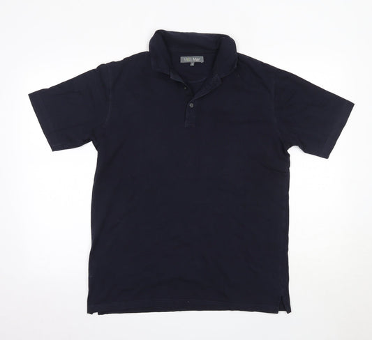 M&S Mens Blue  Cotton  Polo Size M Collared