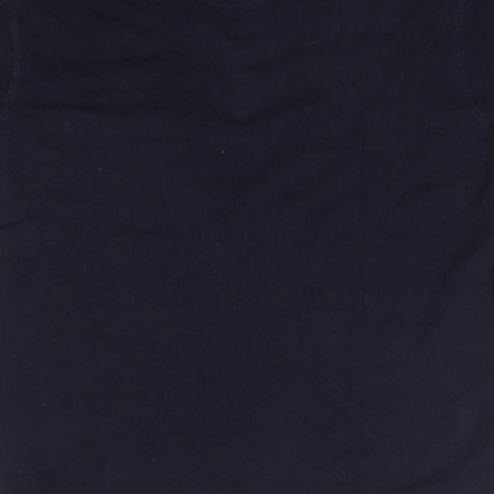 M&S Mens Blue  Cotton  Polo Size M Collared