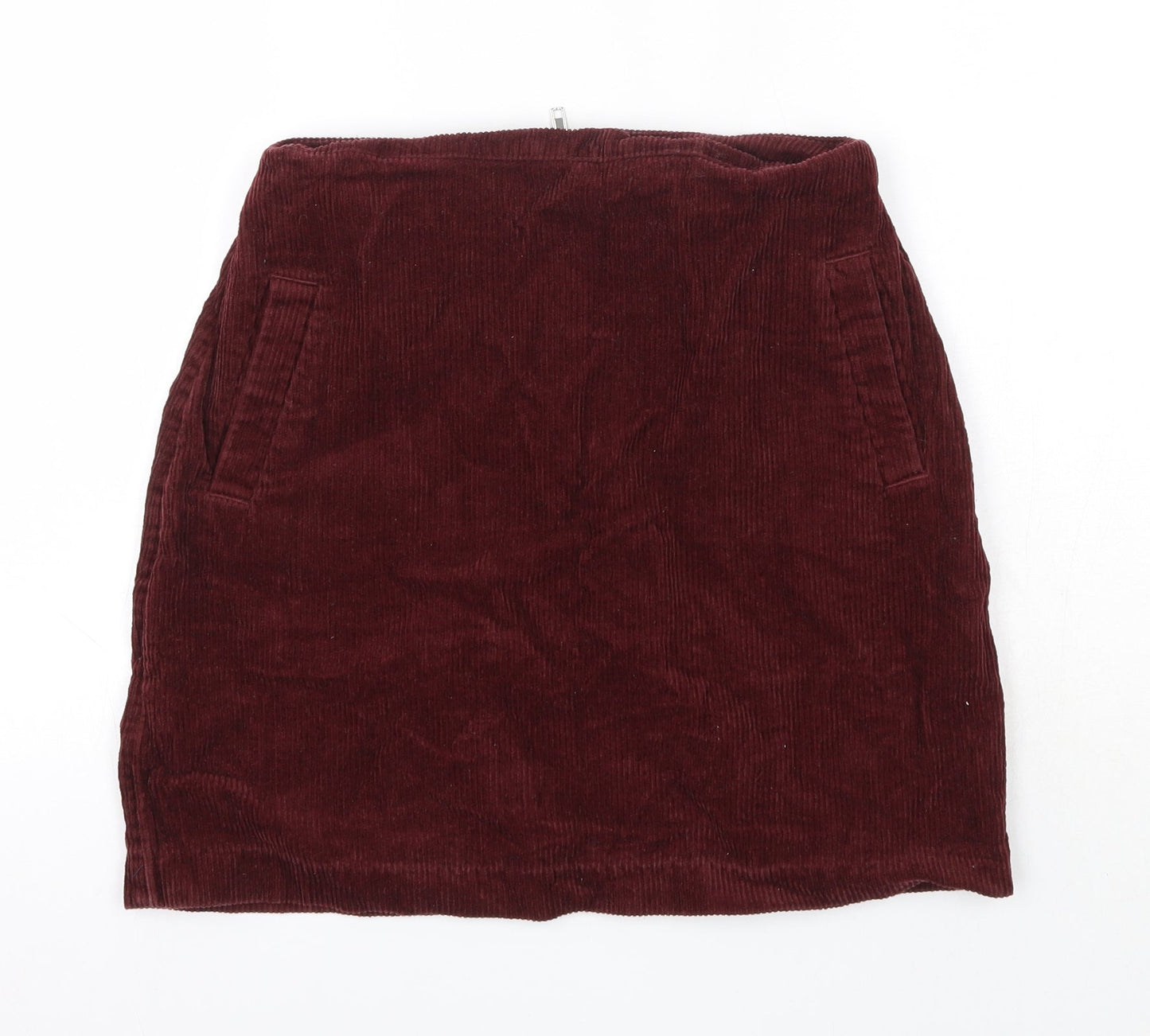 New Look Womens Purple  Cotton A-Line Skirt Size 6    - Burgundy