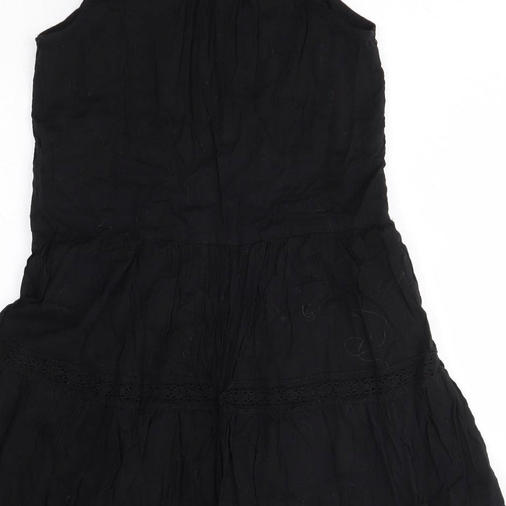 NEXT Womens Black  100% Cotton A-Line  Size 12  V-Neck