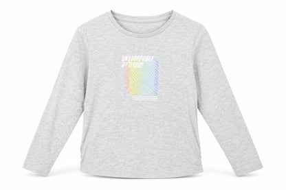 Front view of George boys’ grey cotton basic casual, size 4-5, years round neck