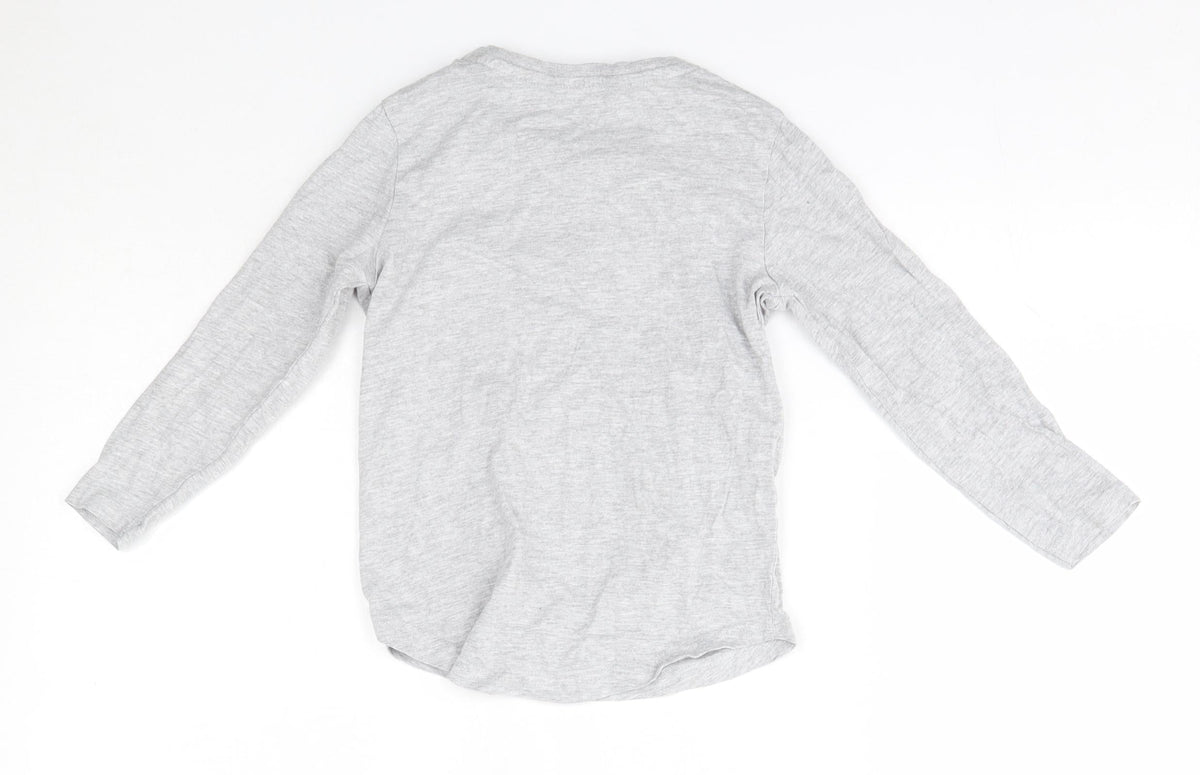 Back view of George boys’ grey cotton basic casual, size 4-5, years round neck