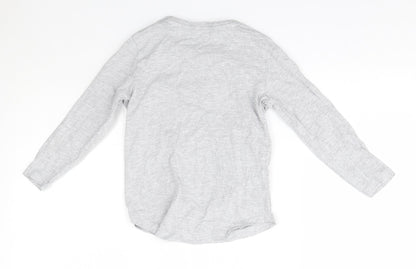 Back view of George boys’ grey cotton basic casual, size 4-5, years round neck