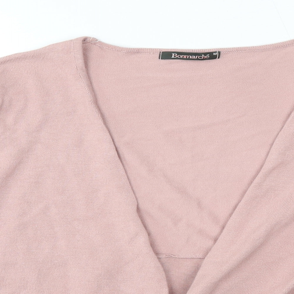Womens UK Size M Bonmarché Pink Cardigan Jumper