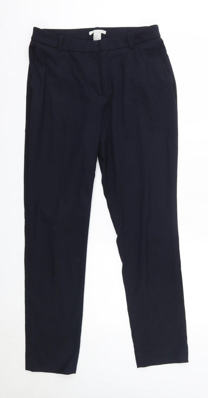 Womens UK Size 10 H&M Regular Fit Dress Pants Blue Trousers