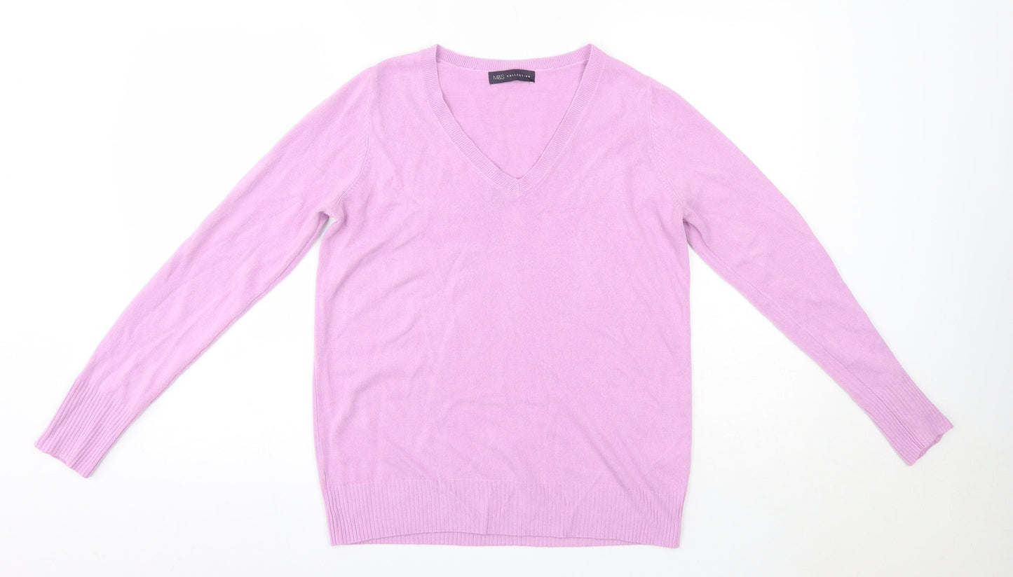Womens UK Size 12 M&S Purple Pullover Jumper