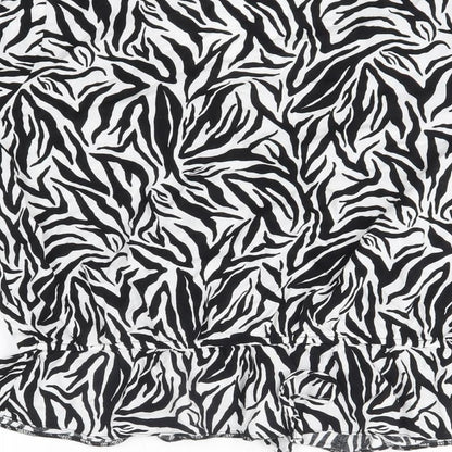 George Womens Black Striped Viscose Basic Blouse Size 16 V-Neck