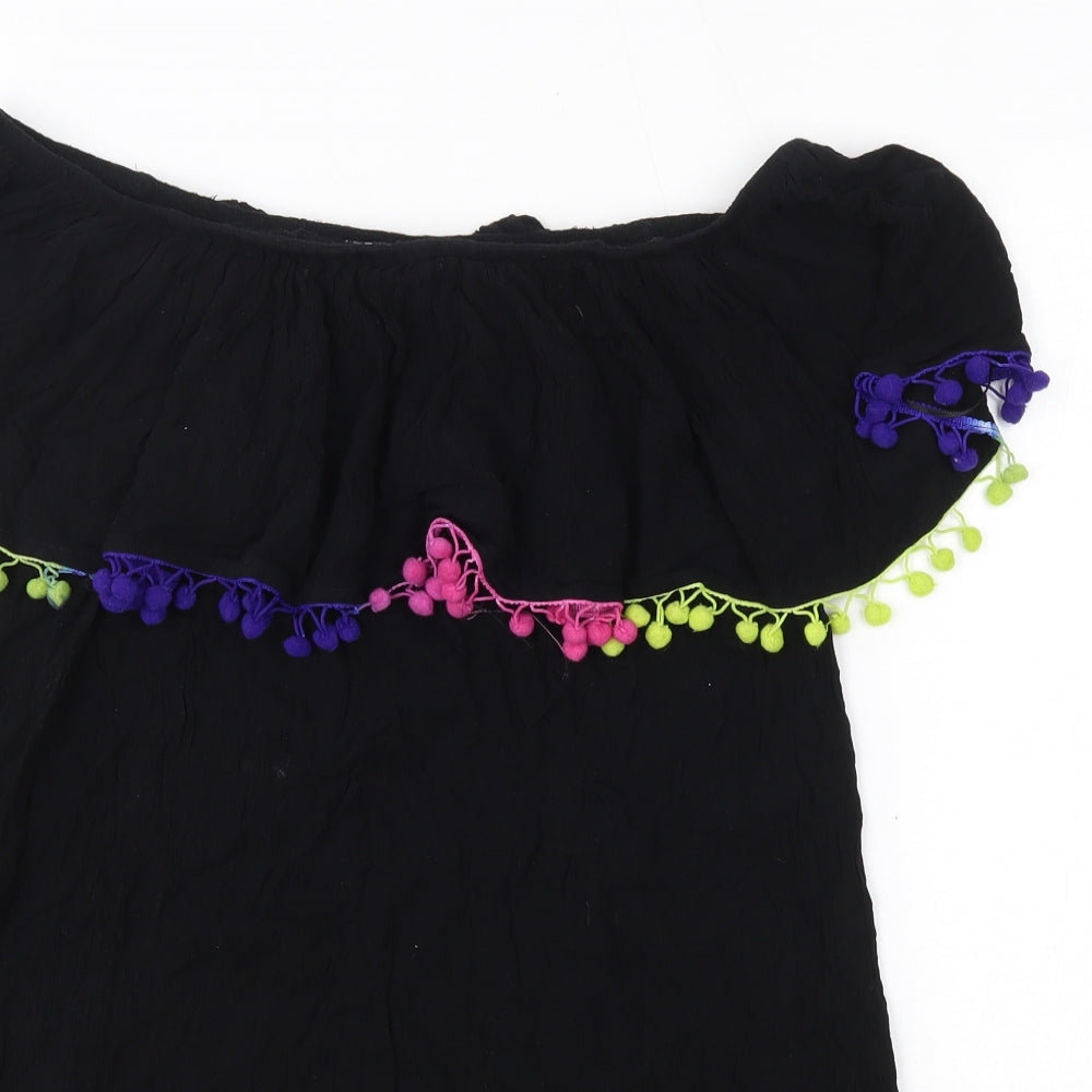 Matalan Womens Black  Viscose A-Line  Size 12  Off the Shoulder