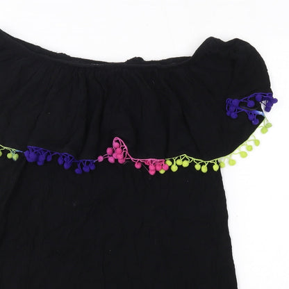 Matalan Womens Black  Viscose A-Line  Size 12  Off the Shoulder