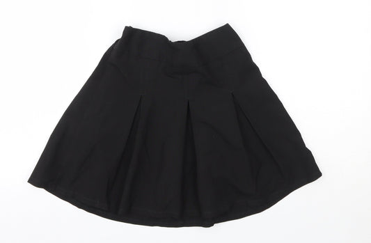 Front view of Tu girls’ black polyester a-line skirt, size 7, years regular - school