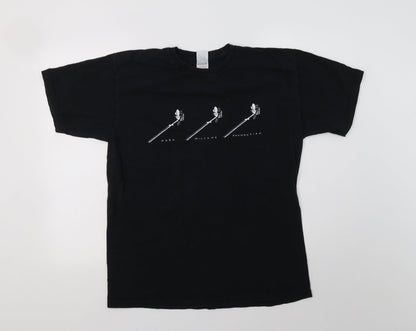 Mens UK Size L Fruit of the Loom Black  T-Shirt