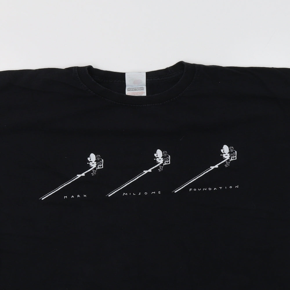 Mens UK Size L Fruit of the Loom Black  T-Shirt