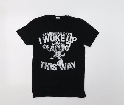 Womens UK Size S Gildan Black Basic T-Shirt