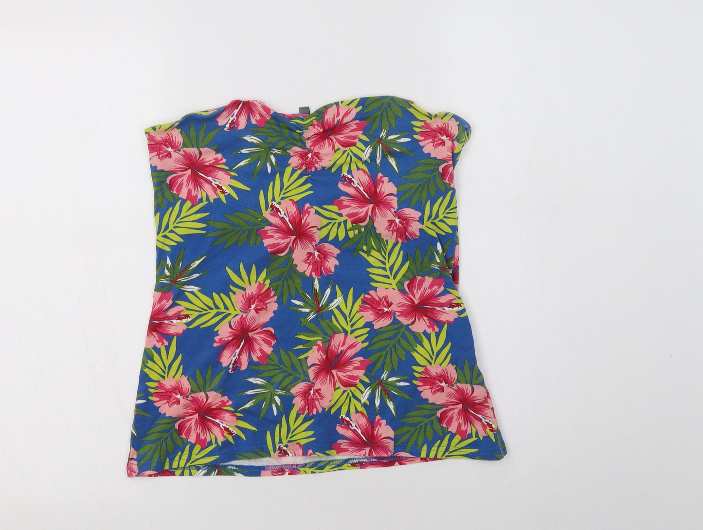 Originals Womens Blue Floral Cotton Basic Blouse Size 12 Off the Shoulder