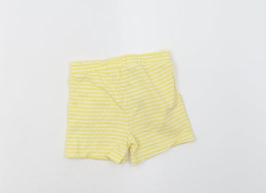 Nutmeg Girls Yellow Striped Cotton Sweat Shorts Size 4-5 Years  Regular Drawstring