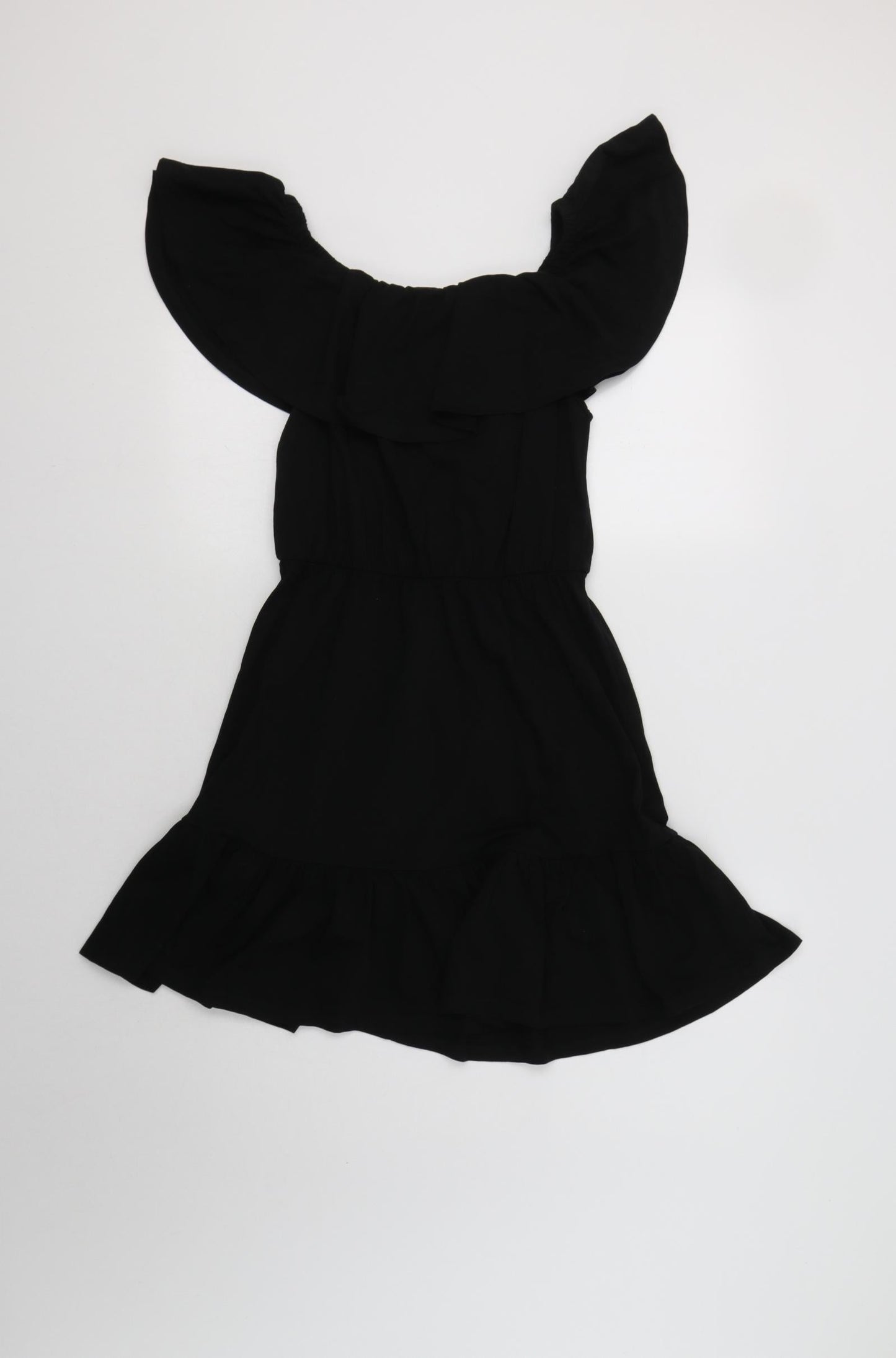 ASOS Womens Black  Cotton Fit & Flare  Size 10  Off the Shoulder