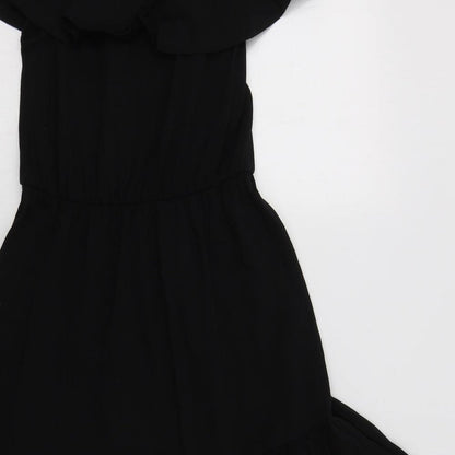 ASOS Womens Black  Cotton Fit & Flare  Size 10  Off the Shoulder