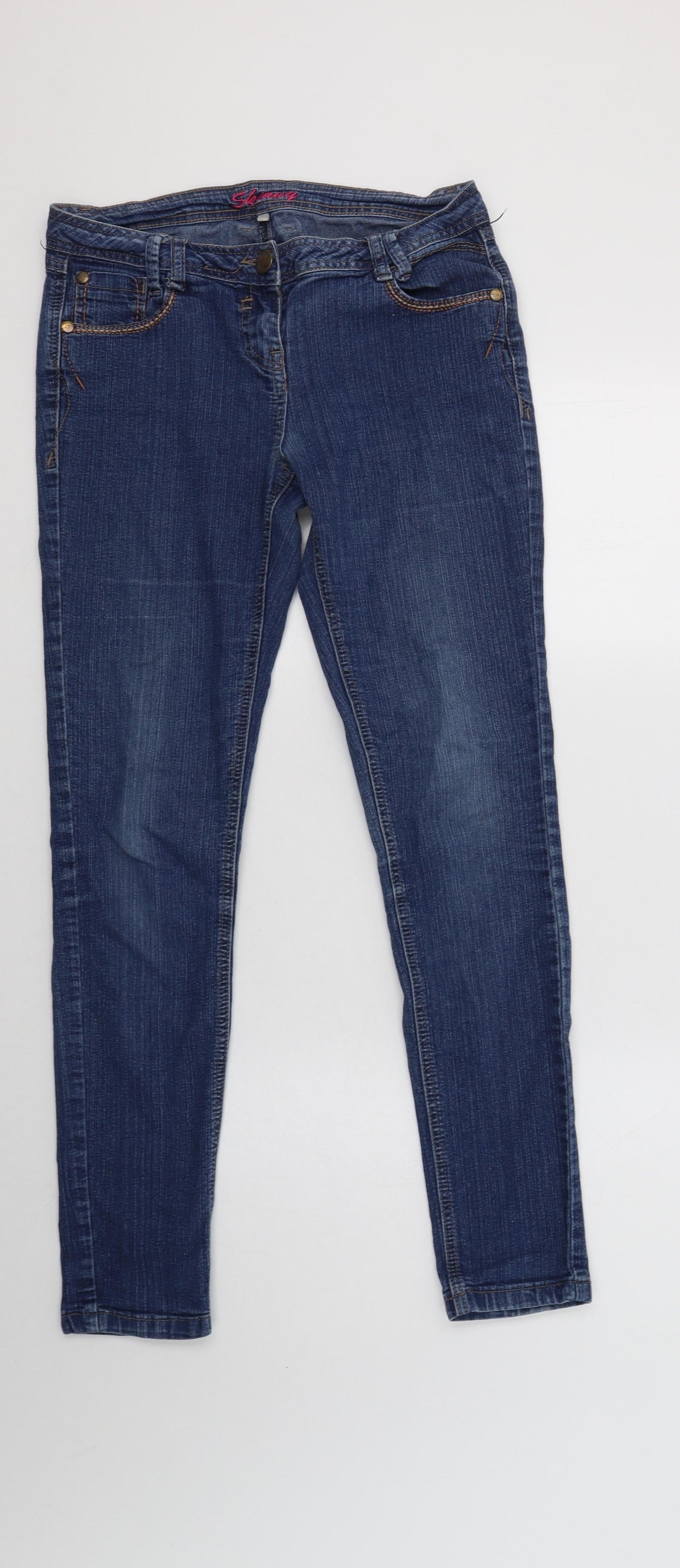 Debenhams Womens Blue  Cotton Jegging Jeans Size 8 L30 in Regular Button