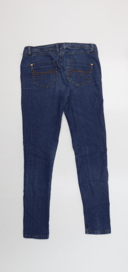Debenhams Womens Blue  Cotton Jegging Jeans Size 8 L30 in Regular Button