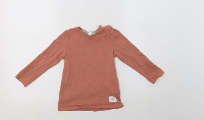 So Cute Girls Pink  Cotton Basic T-Shirt Size 2-3 Years Crew Neck Snap