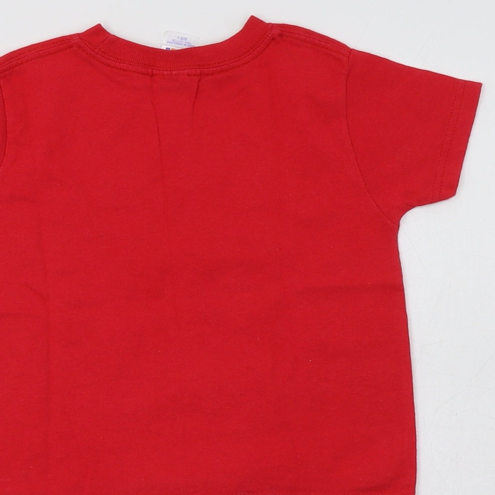 Rabbit Skins Girls Red  Cotton Basic T-Shirt Size 4 Years Crew Neck  - San Francisco