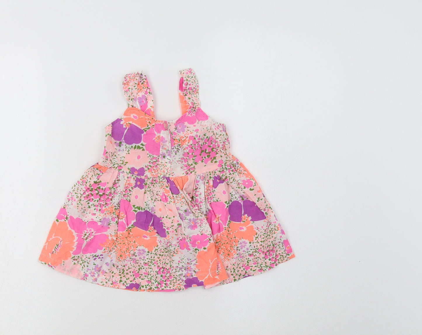 E-vie Angel Girls Multicoloured Floral Cotton A-Line  Size 2-3 Years  Round Neck