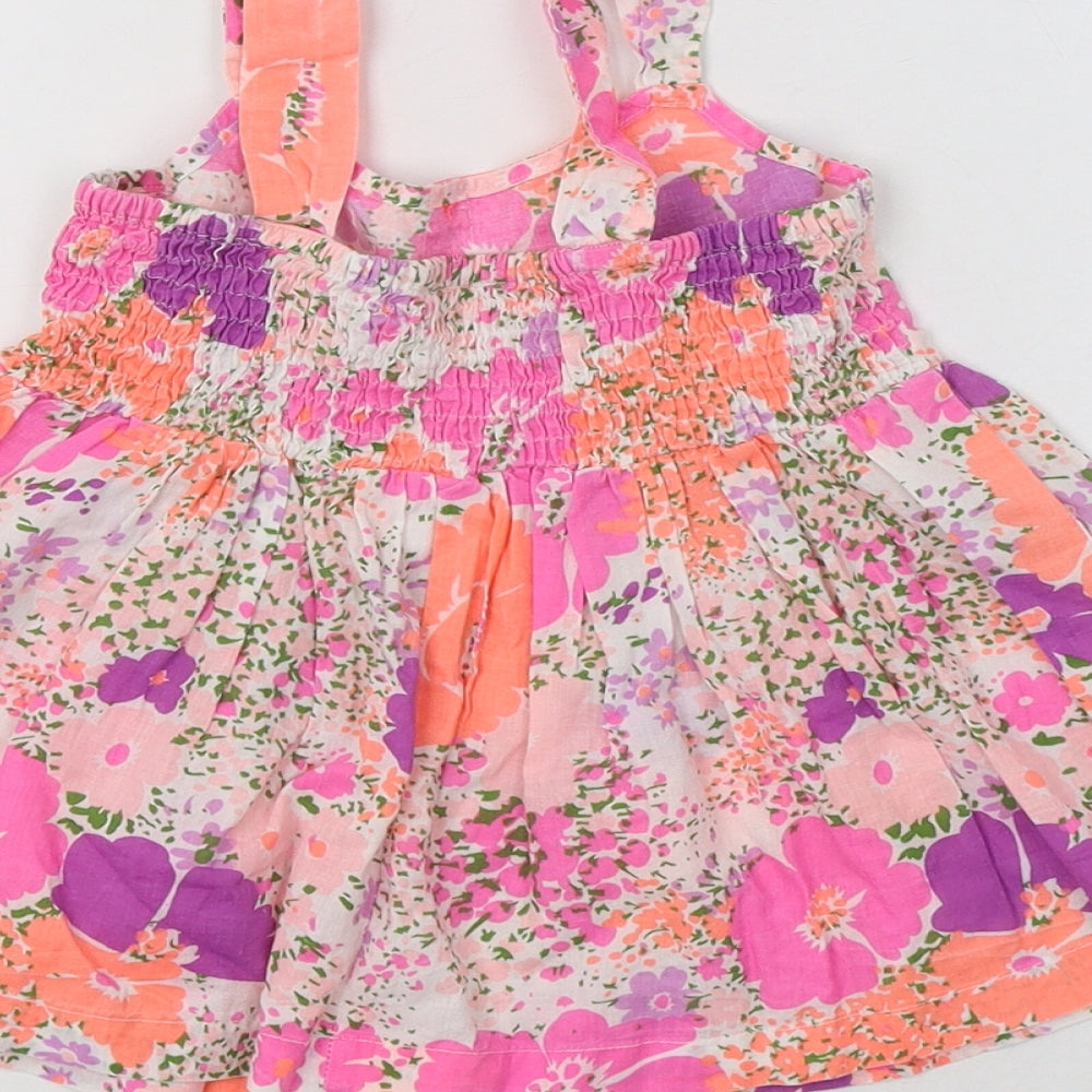 E-vie Angel Girls Multicoloured Floral Cotton A-Line  Size 2-3 Years  Round Neck