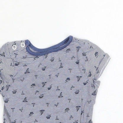 Matalan Boys Multicoloured Striped Cotton Basic T-Shirt Size 3-6 Months Round Neck