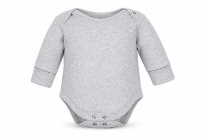 Front view of Next boys’ grey cotton leotard one-piece, size 0-3, months