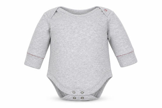 Front view of Next boys’ grey cotton leotard one-piece, size 0-3, months