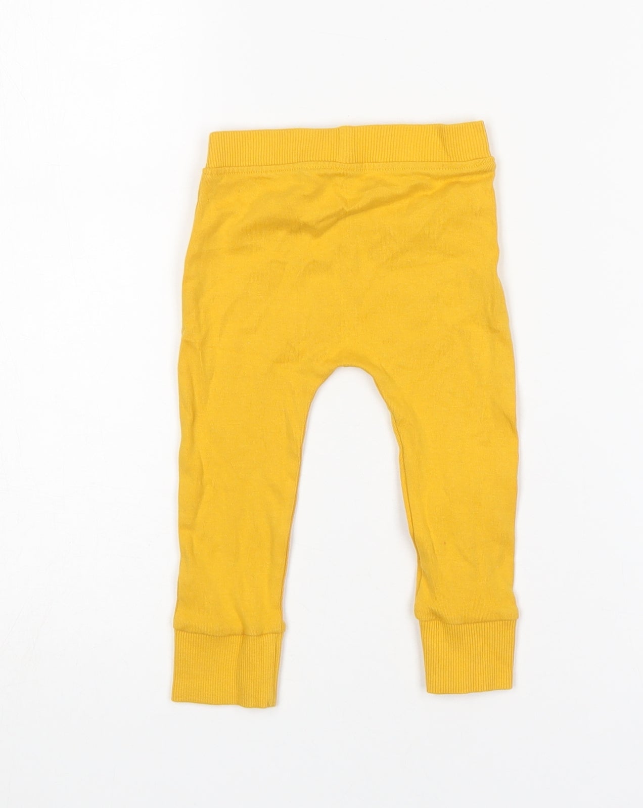 George Girls Yellow  Cotton Sweatpants Trousers Size 6-9 Months