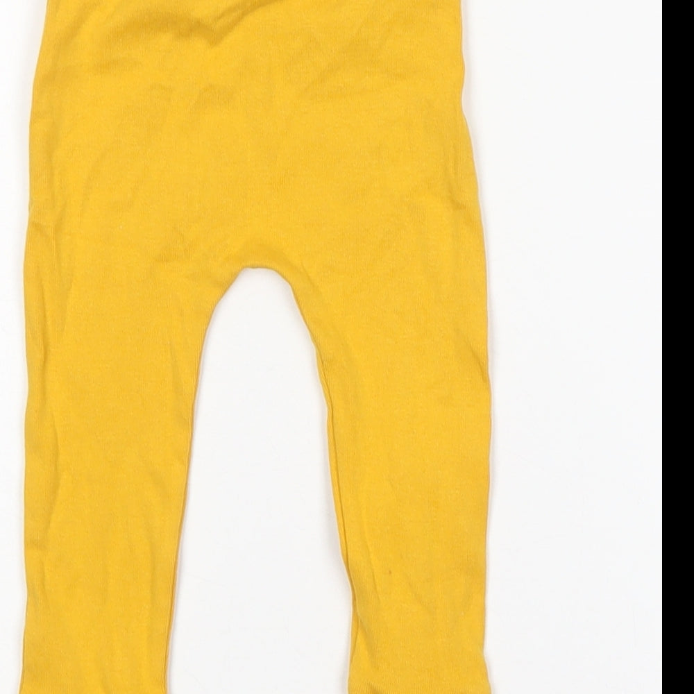 George Girls Yellow  Cotton Sweatpants Trousers Size 6-9 Months