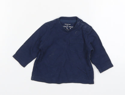 F&F Boys Blue  Cotton Basic T-Shirt Size Newborn Round Neck