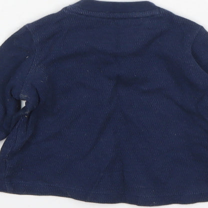 F&F Boys Blue  Cotton Basic T-Shirt Size Newborn Round Neck