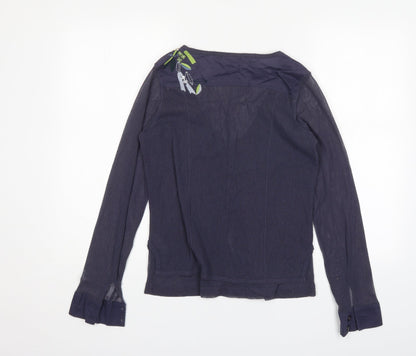Womens UK Size L Sandwich Blue Cardigan Jumper
