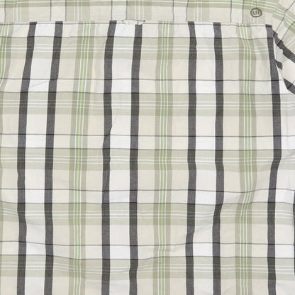 Animal Mens Green Check Cotton  Button-Up Size L Collared Button