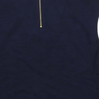 TU Womens Blue  Viscose Basic T-Shirt Size 16 Round Neck - Leaf Prints