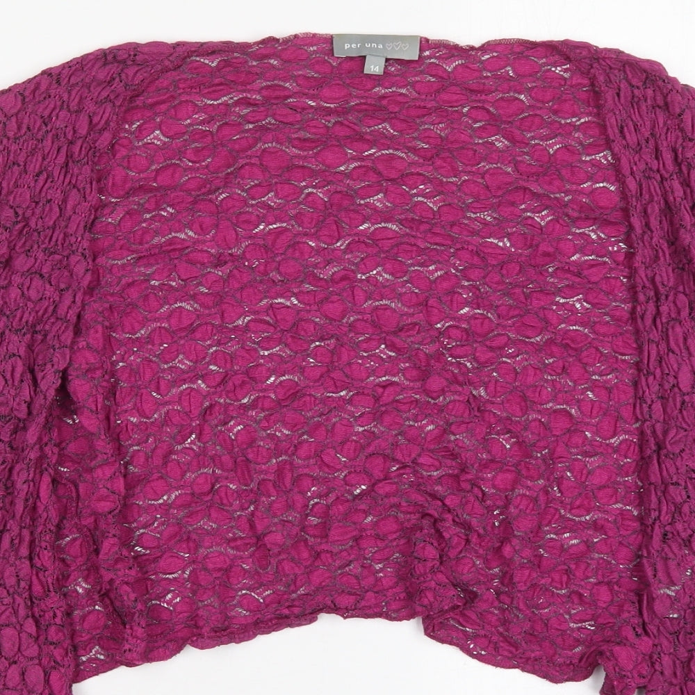 Womens UK Size 14 Per Una Pink Cardigan Jumper